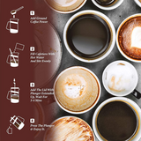 Large Travel, 34 oz Portable Coffee Maker, Cold Heat Press Coffee Tea Brewer 1000ML